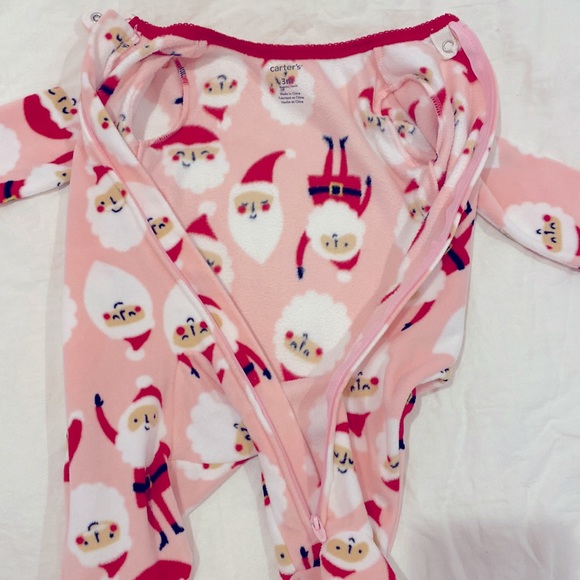 Carters Infant Girl Christmas Holiday One-piece Pajamas - Picture 6 of 10